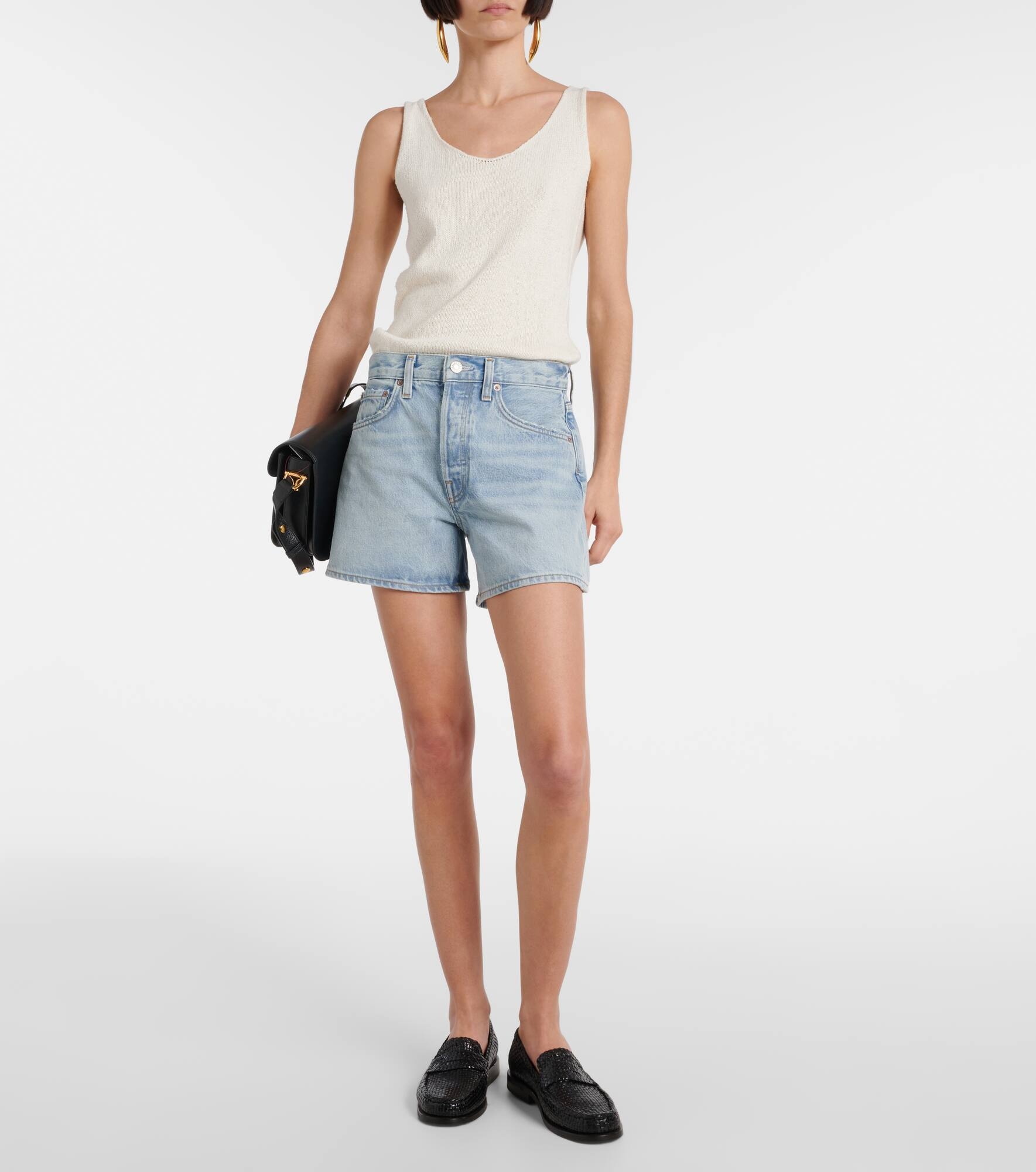Parker mid-rise denim shorts - 5