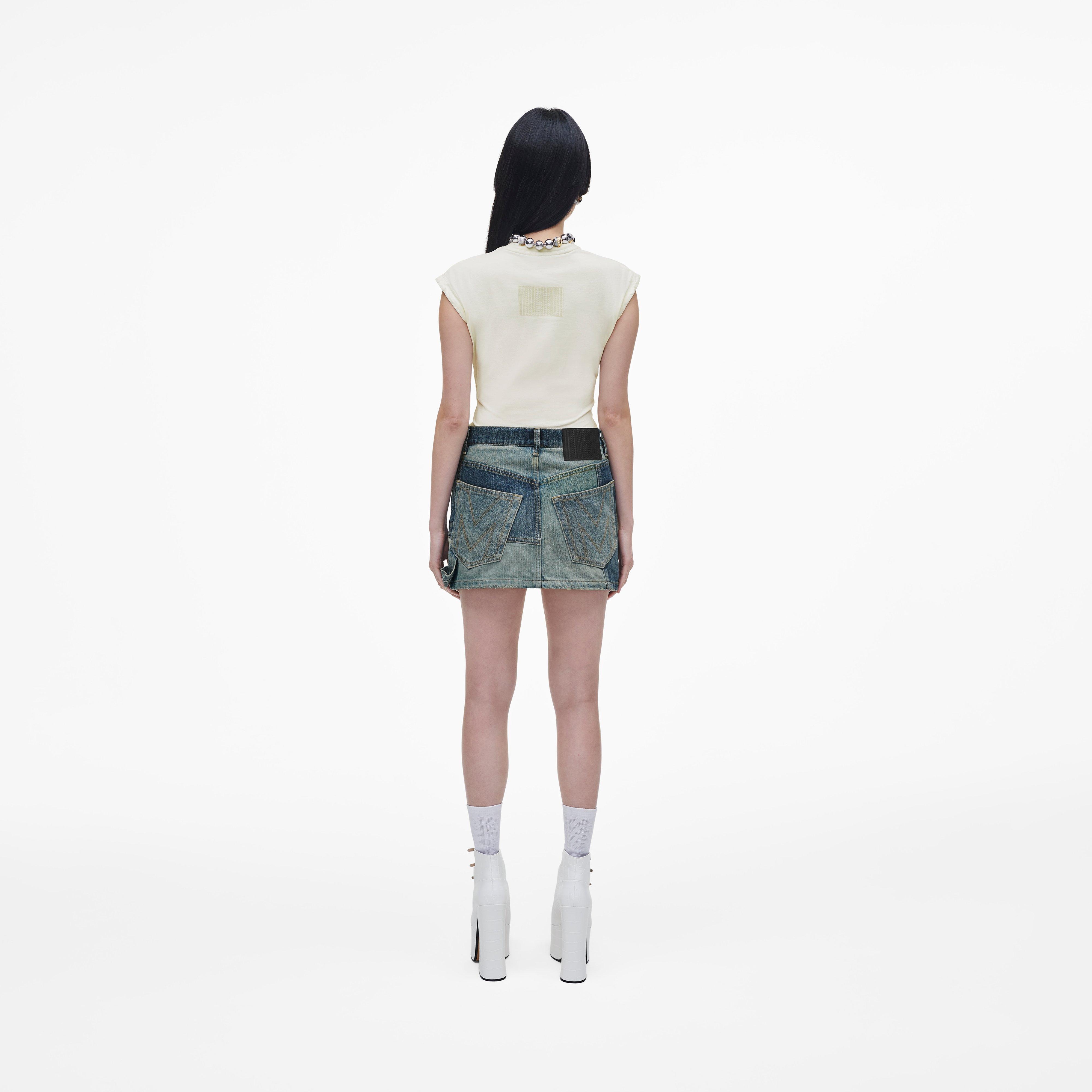 PATCHWORK DENIM MINI SKIRT - 4