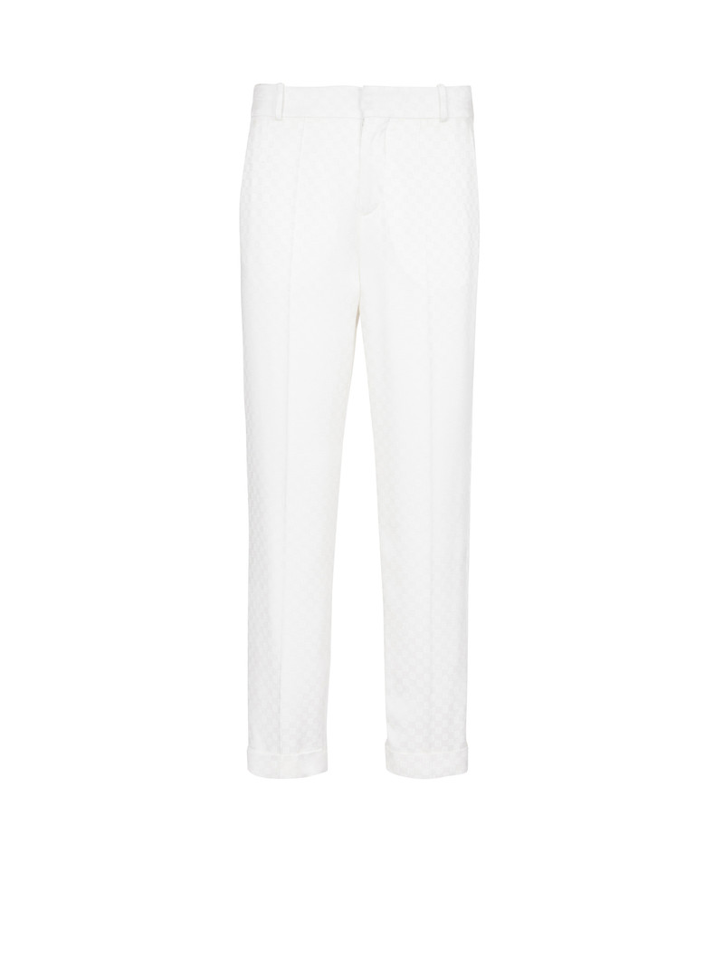 Monogram satin trousers 1