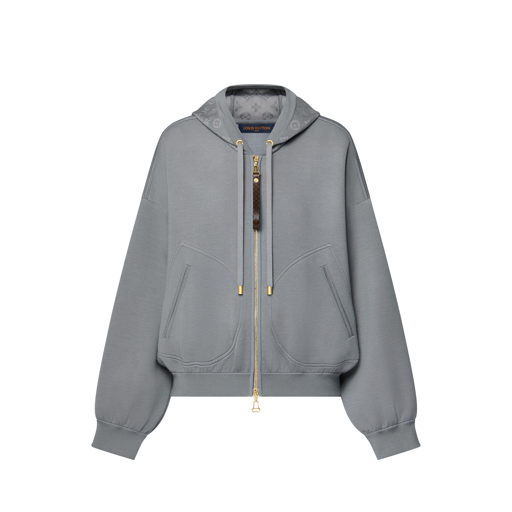 Monogram Accent Knit Hoodie - 1