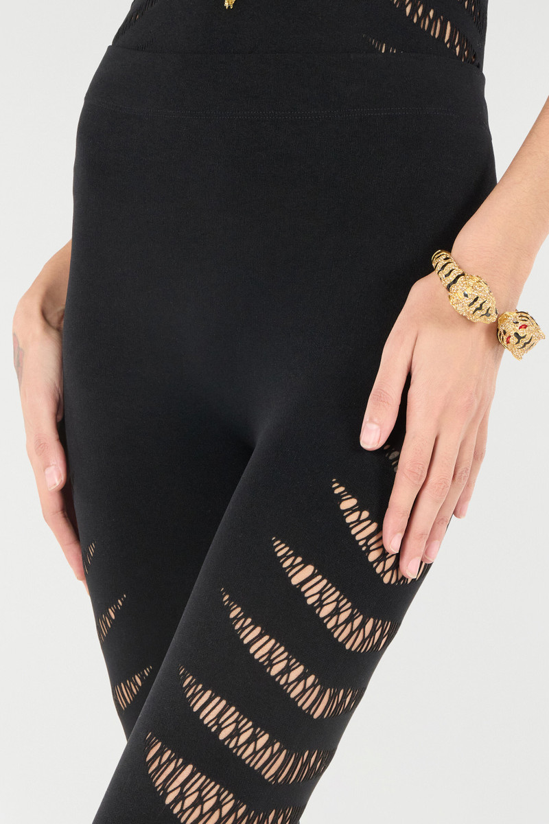 Leggings with Perforated Python Pattern 6