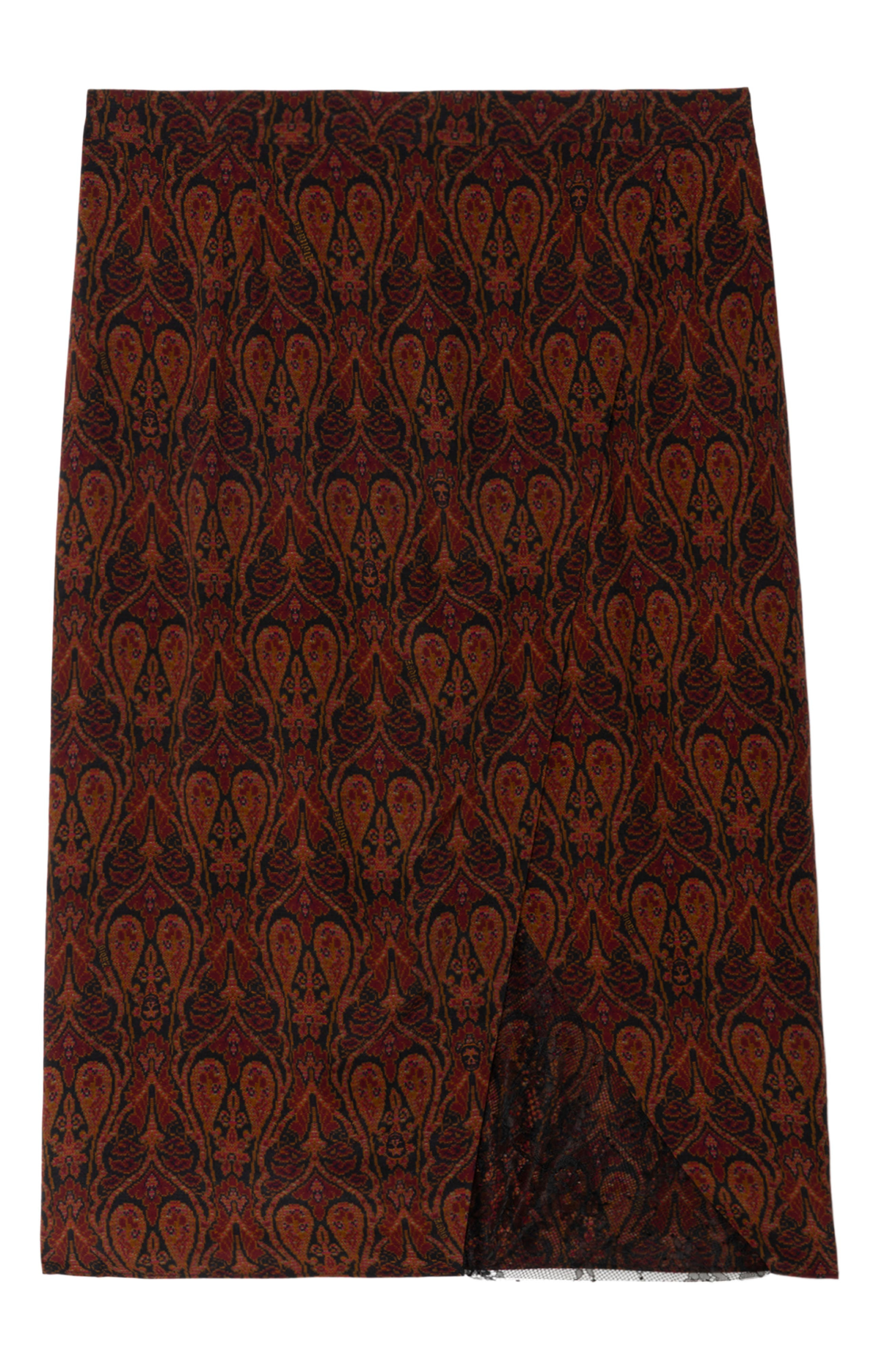 Zadig & Voltaire Julien Soft Paisley Pencil Skirt in Brown/Black at Nordstrom - 5