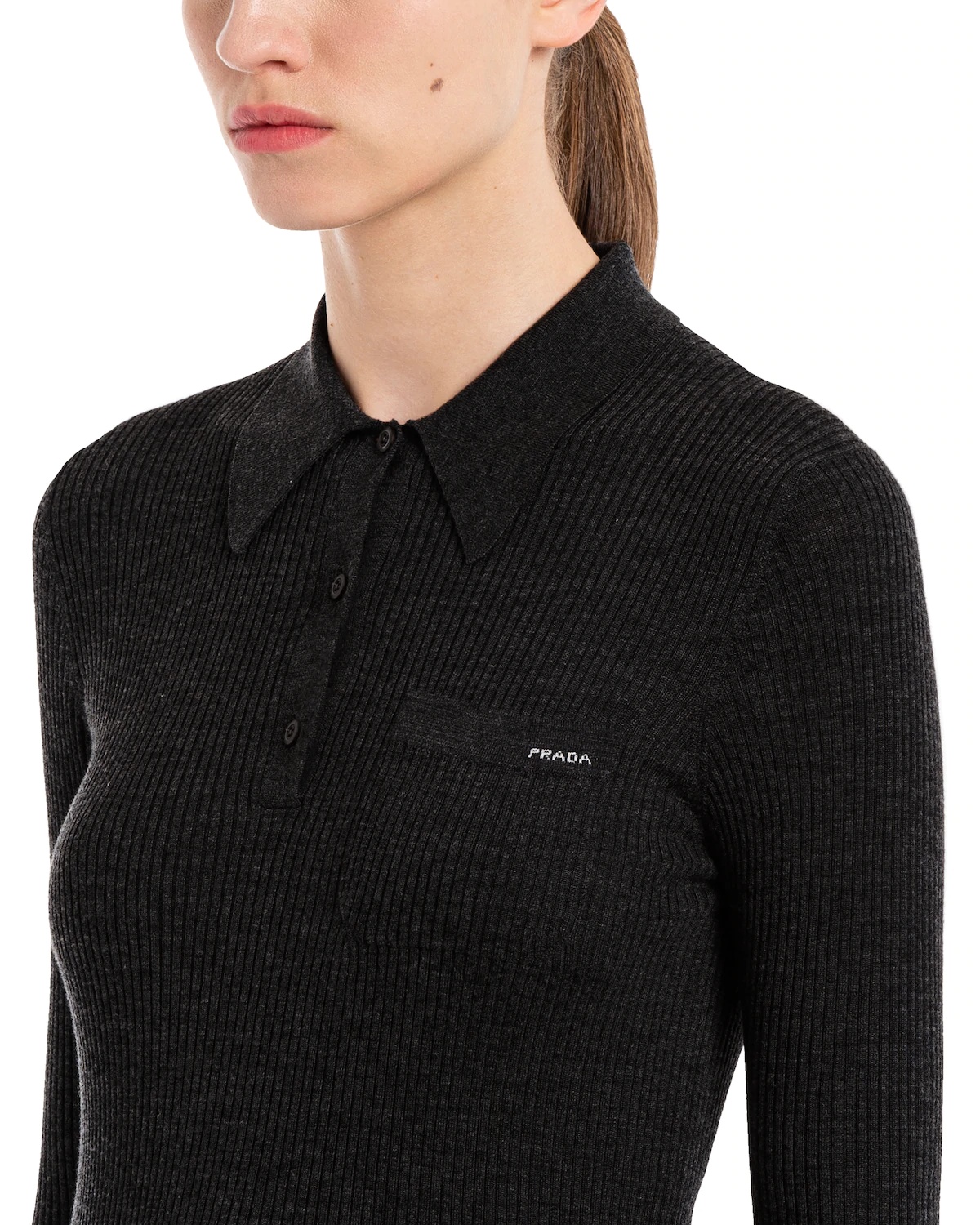 Silk and wool polo sweater - 5