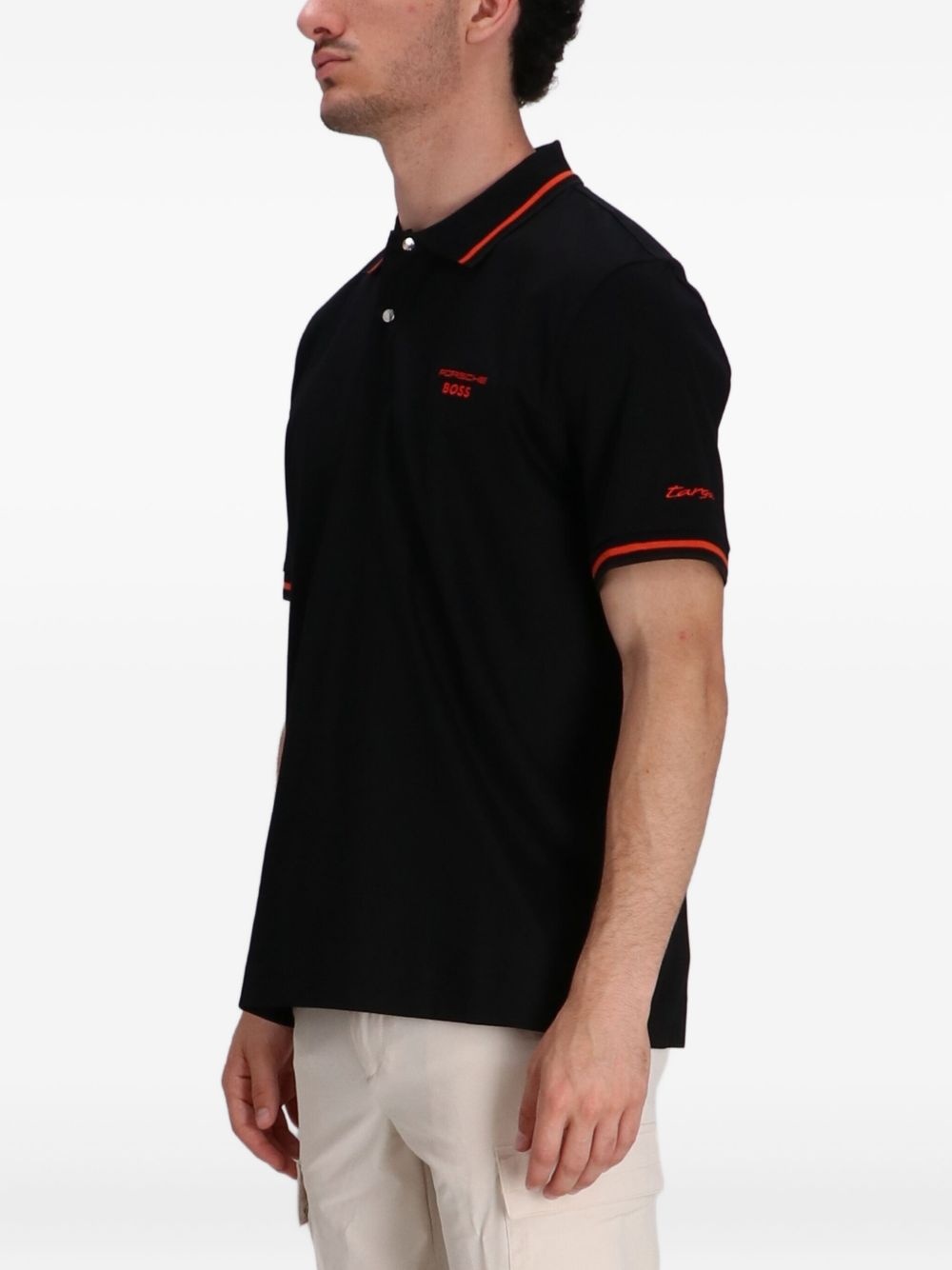 contrasting-trim polo shirt - 3
