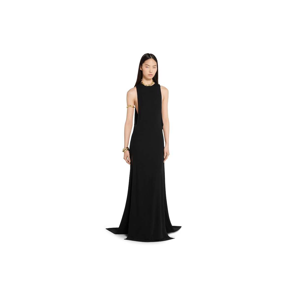 Jersey crêpe fabric evening dress - 3