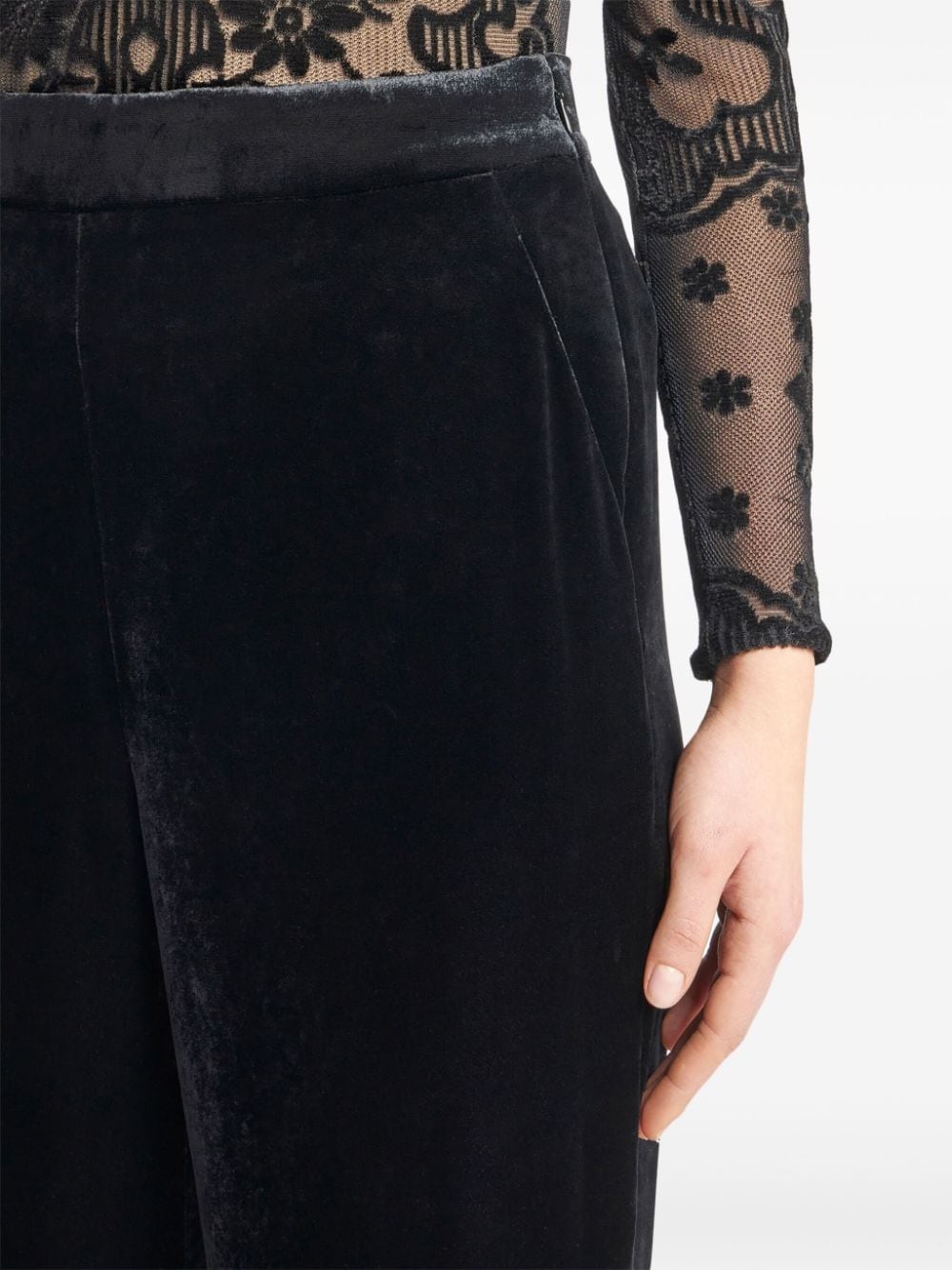 velvet palazzo trousers - 6