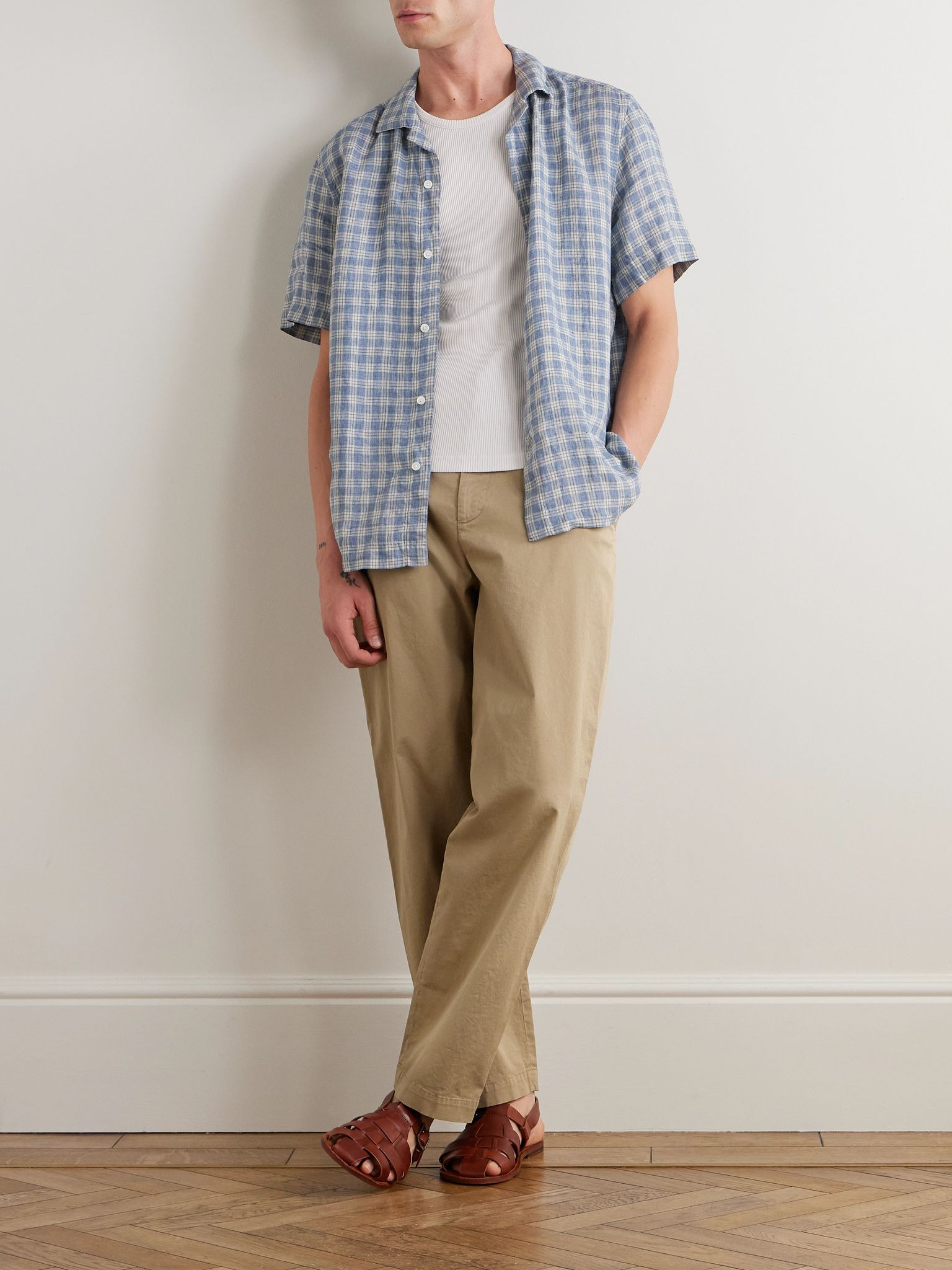 Canasta Straight-Leg Cotton-Blend Trousers Beige - 2