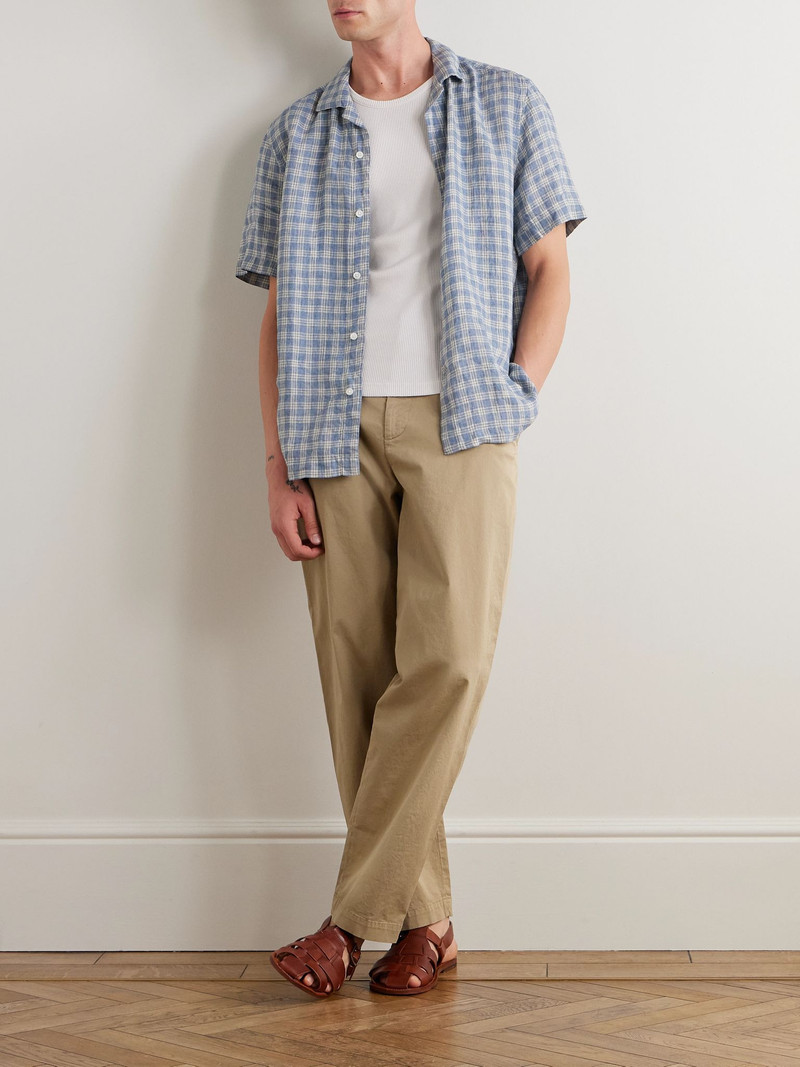 BARENA Canasta Straight-Leg Cotton-Blend Trousers Beige outlook