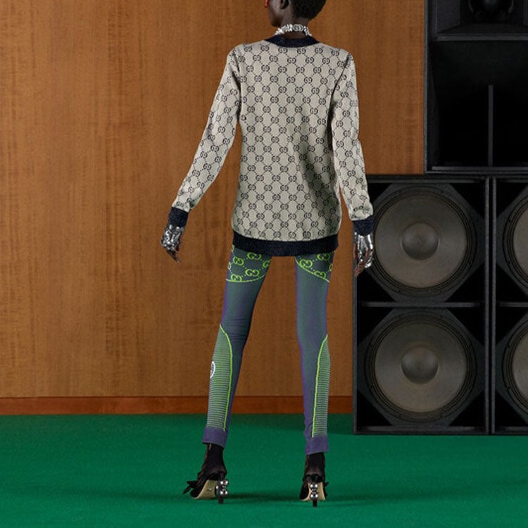 (WMNS) Gucci GG cotton jacquard cardigan 'Ivory Blue' 692727-XKB54-9071 - 3