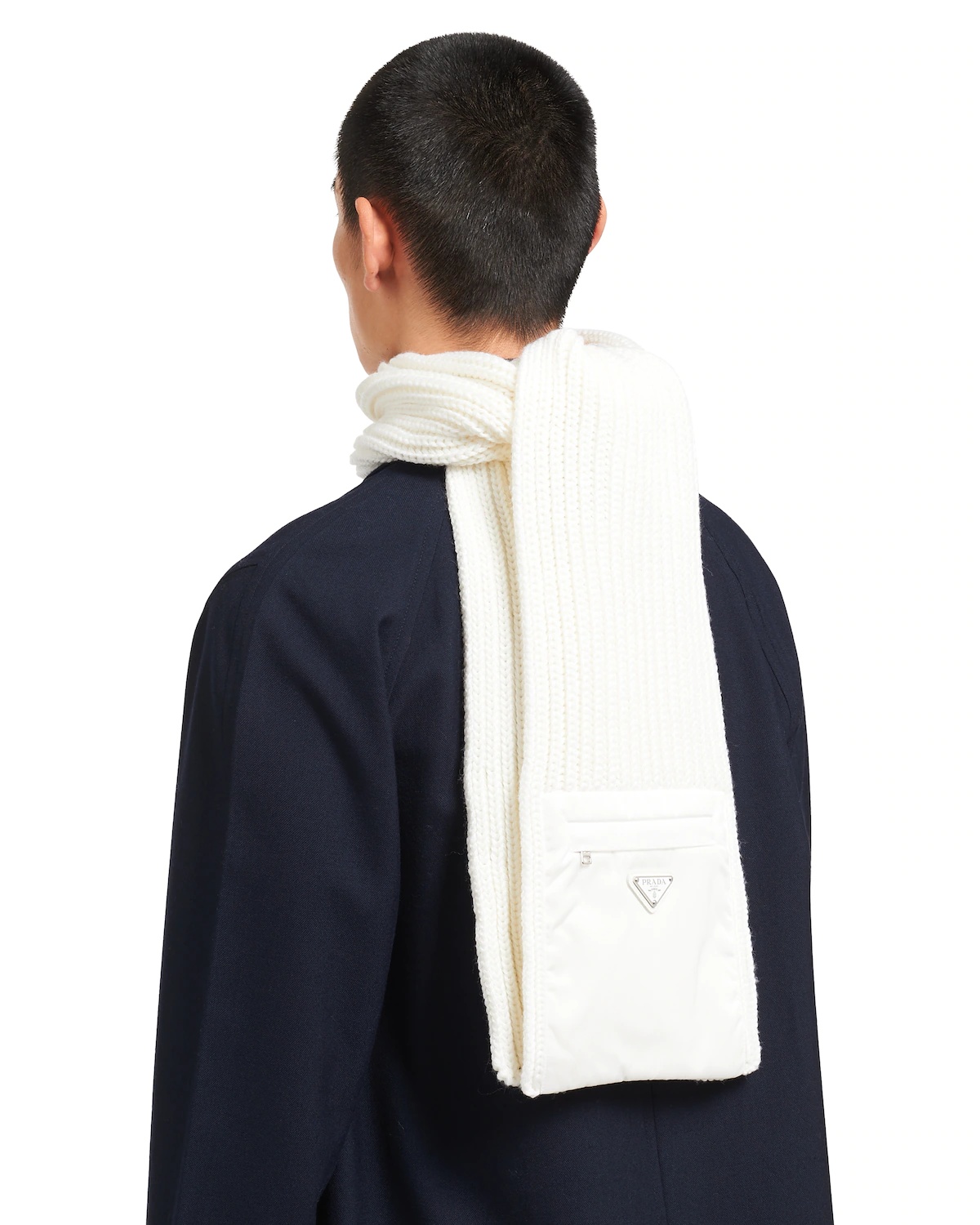 Re-Nylon gabardine and wool scarf - 3