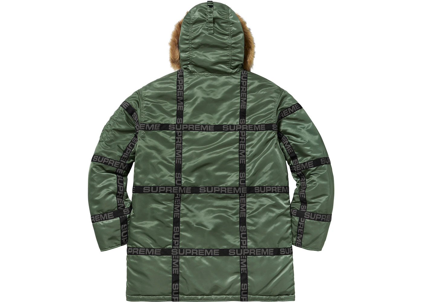 Supreme Logo Tape N-3B Parka Olive - 3