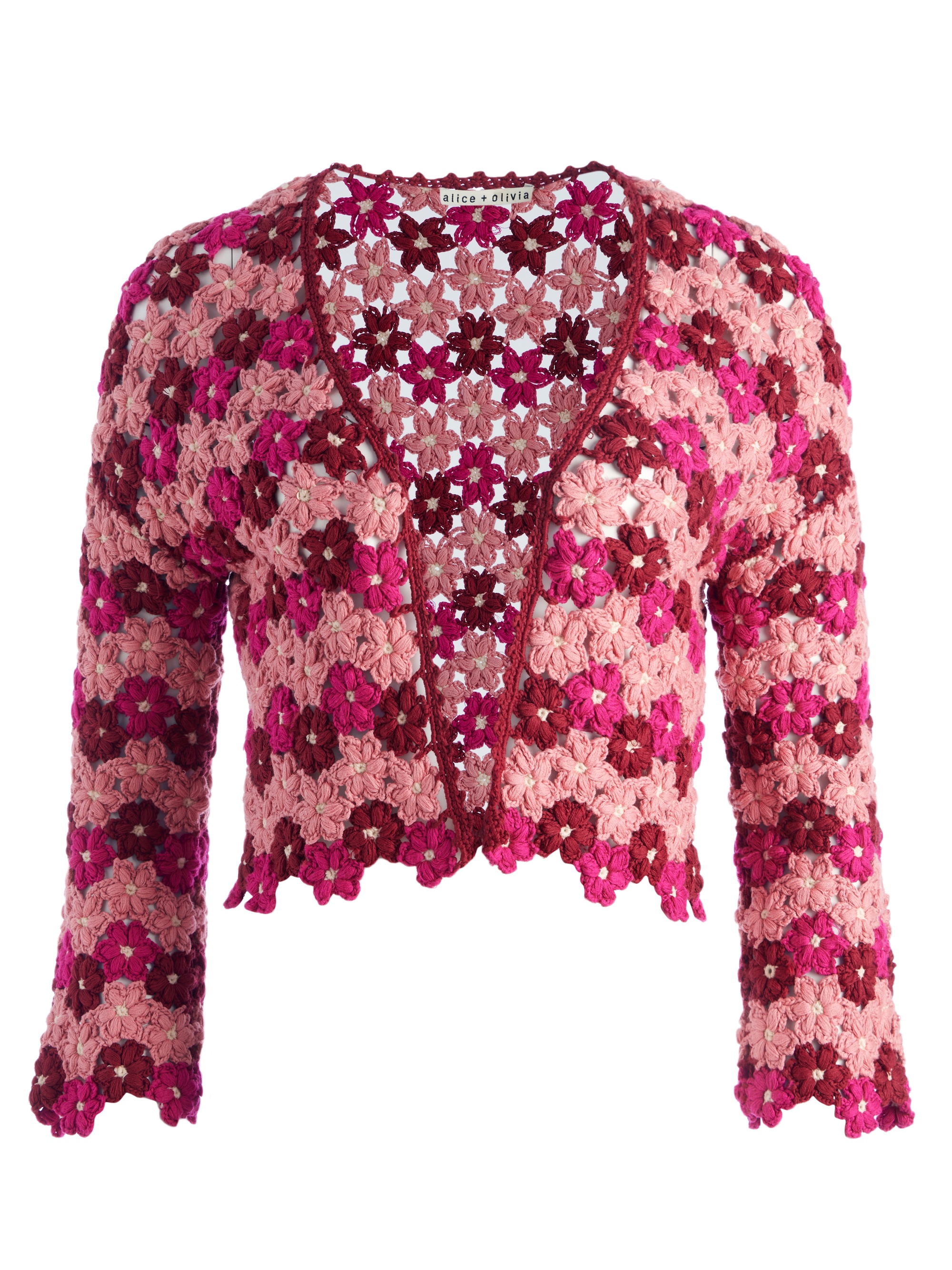 ANDERSON CROPPED FLOWER CROCHET CARDIGAN - 1