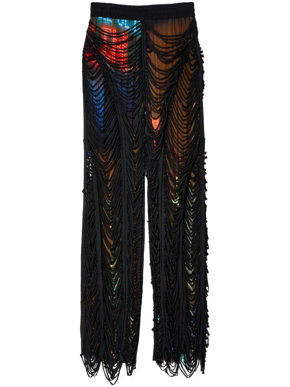 crochet-knit wide-leg trousers - 1