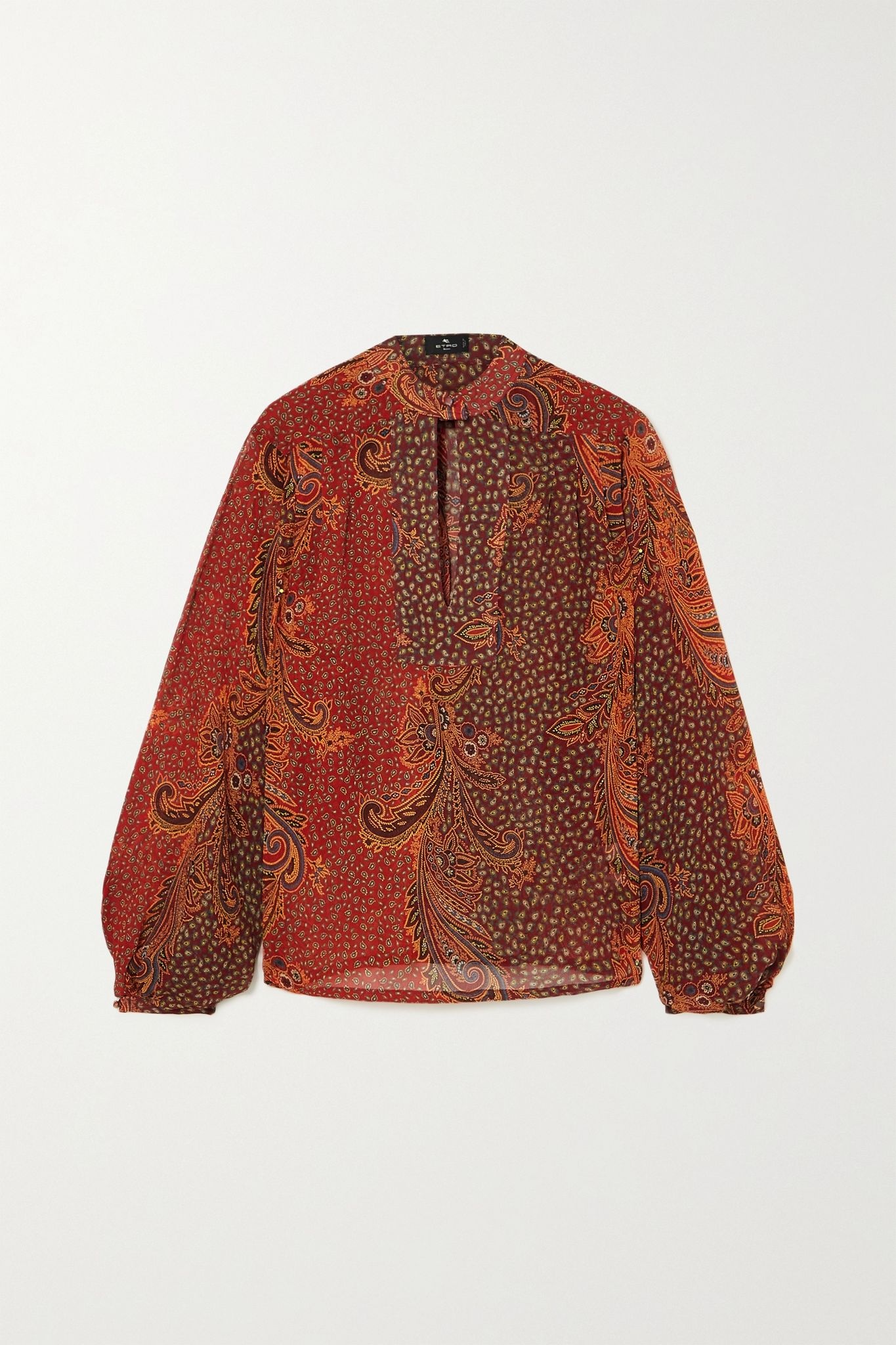 Paisley-print silk crepe de chine blouse - 1