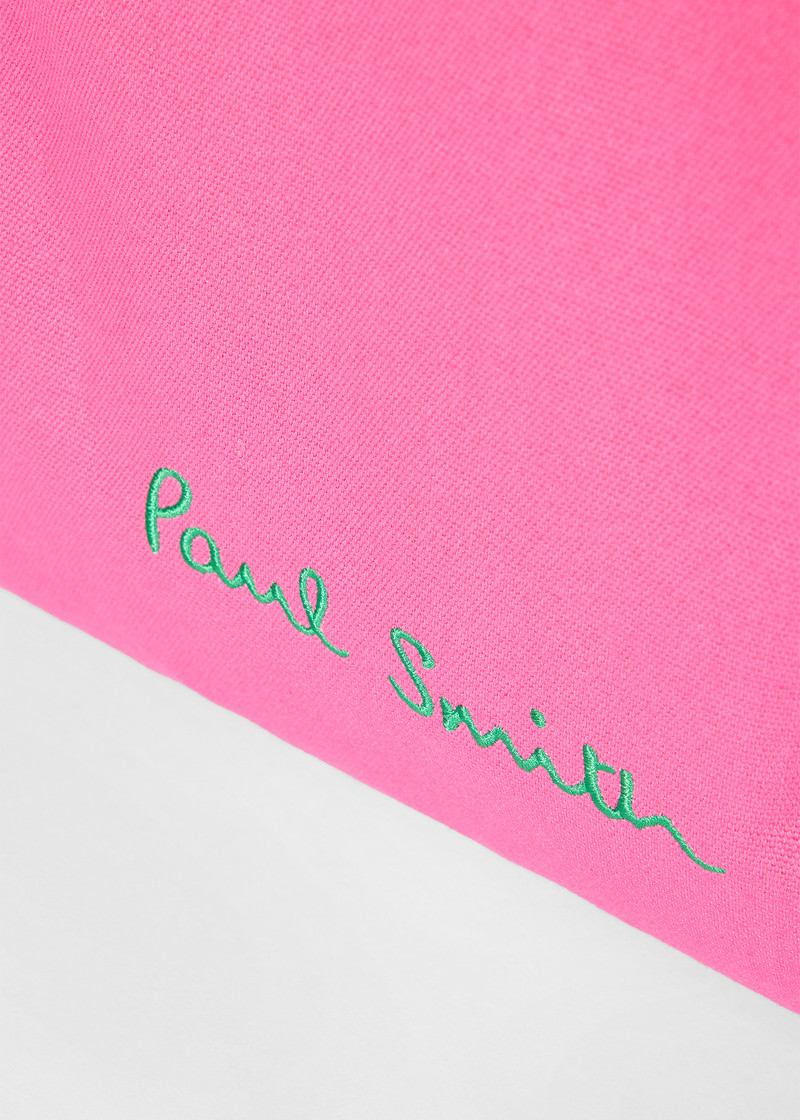 Pink Cotton-Canvas Quote Tote Bag 5