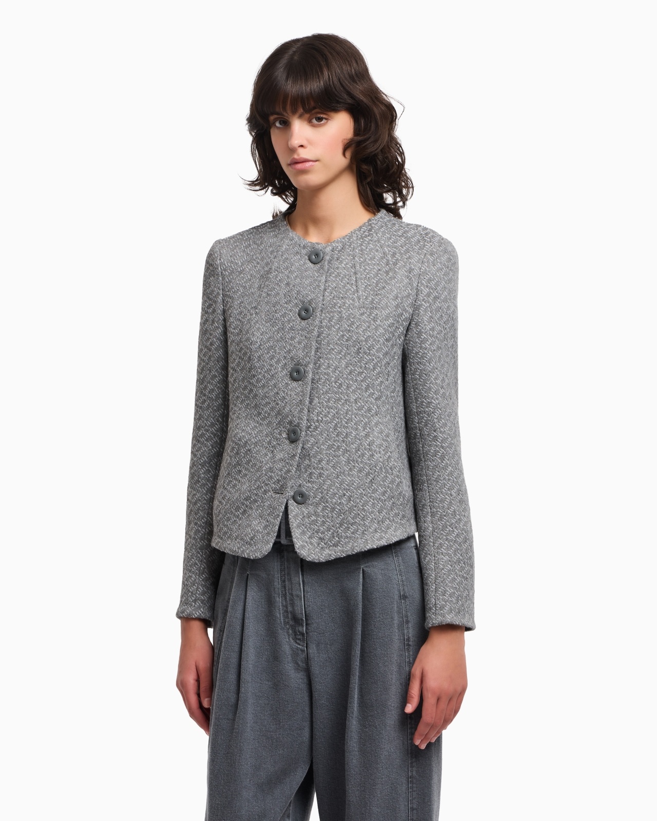 ICON TRICOT-EFFECT JACQUARD KNIT JACKET - 4