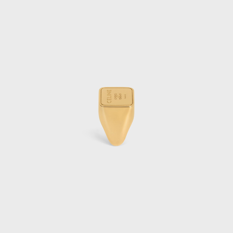 Triomphe Square Signet Ring in Brass with Gold Finish 4