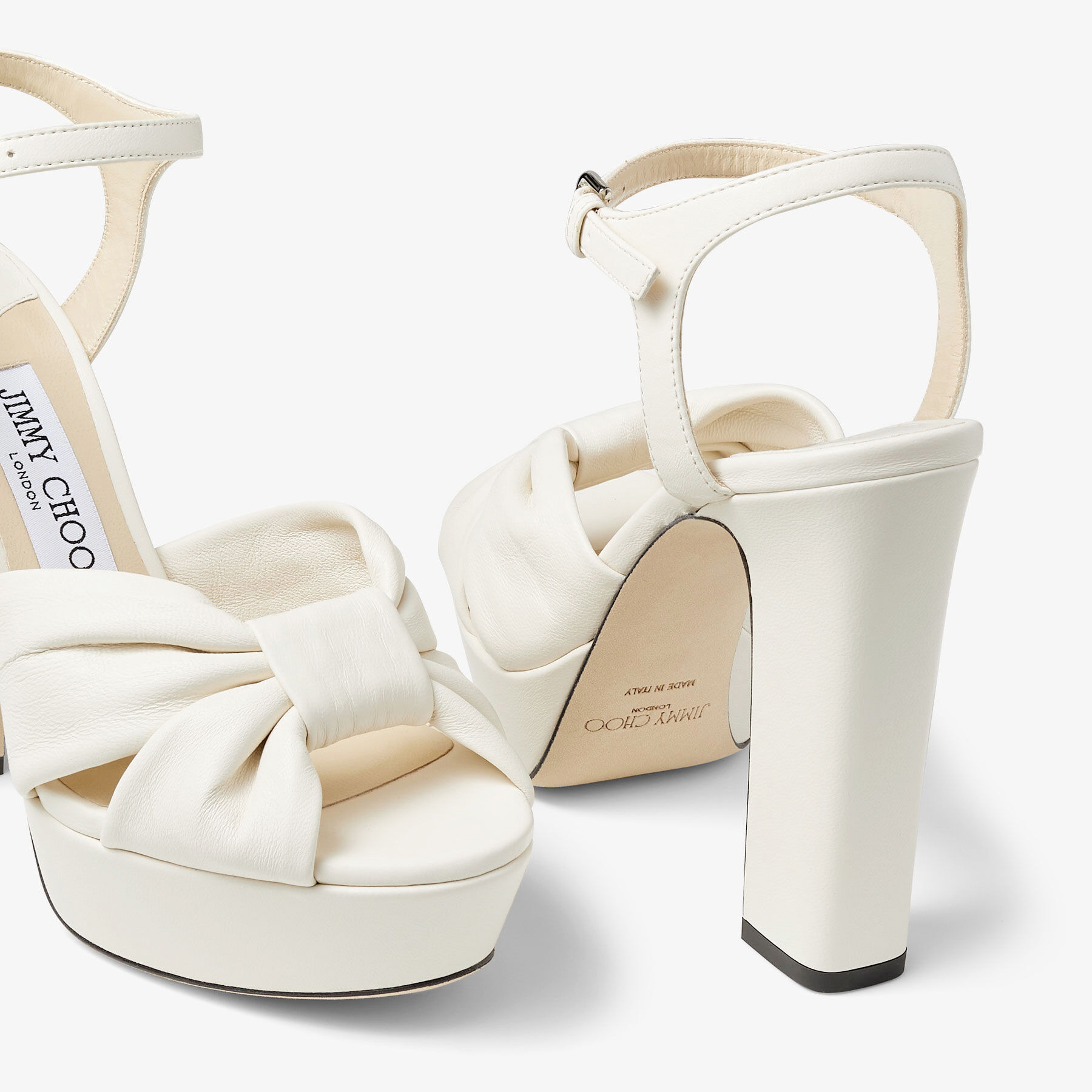Heloise 120
Latte Nappa Leather Platform Sandals - 4