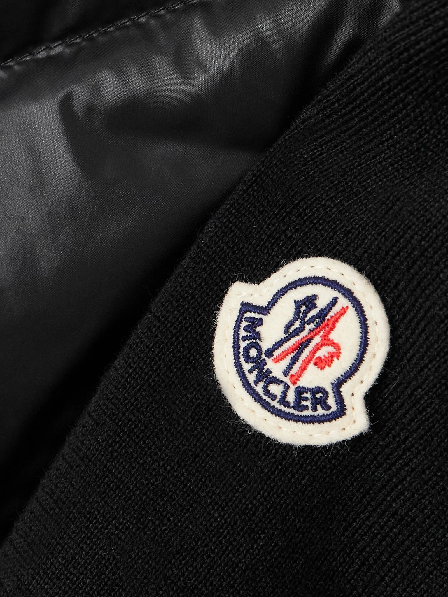 Wool and shell quilted down jacket Black - 4