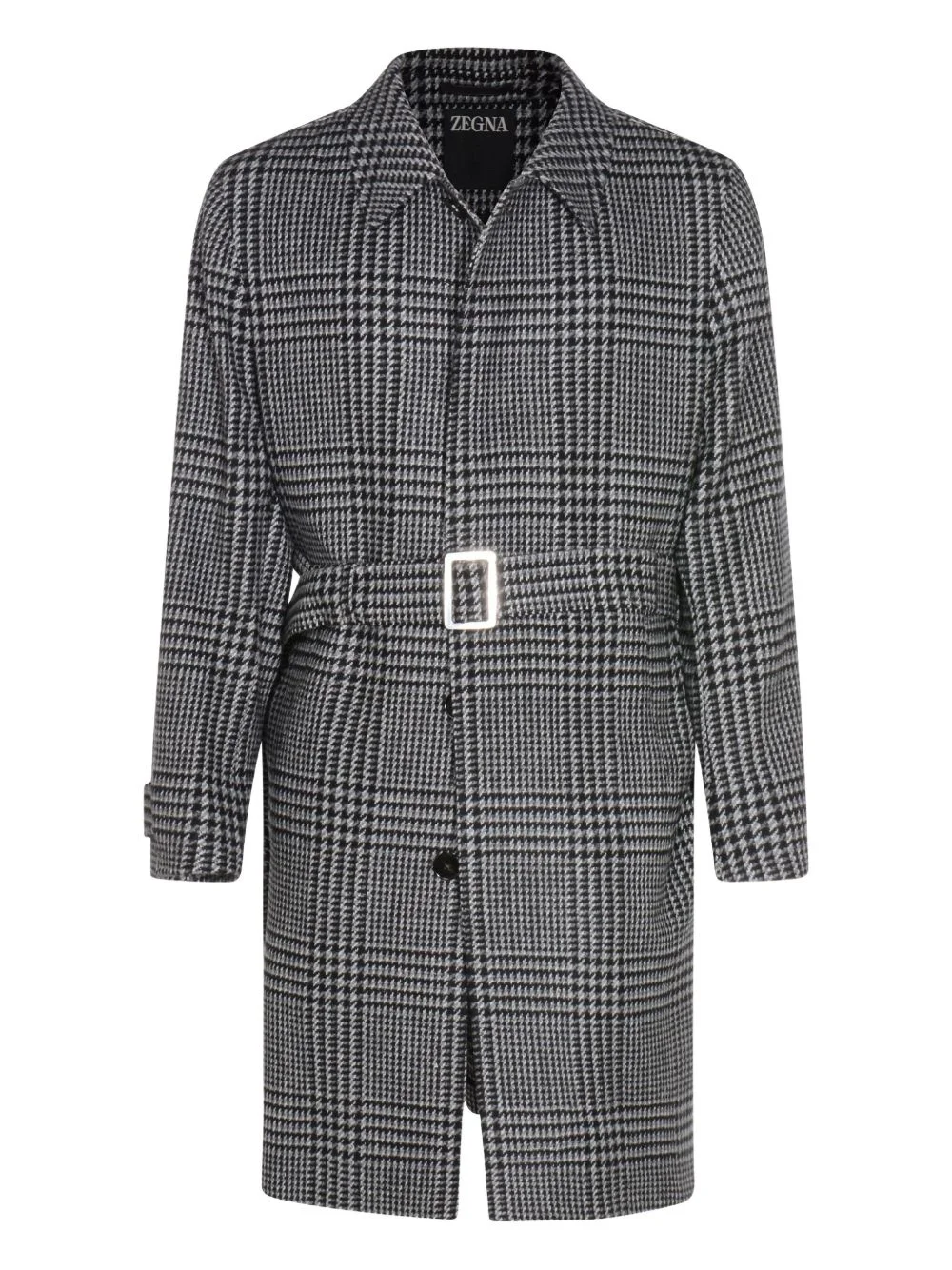 belted houndstooth coat - 1