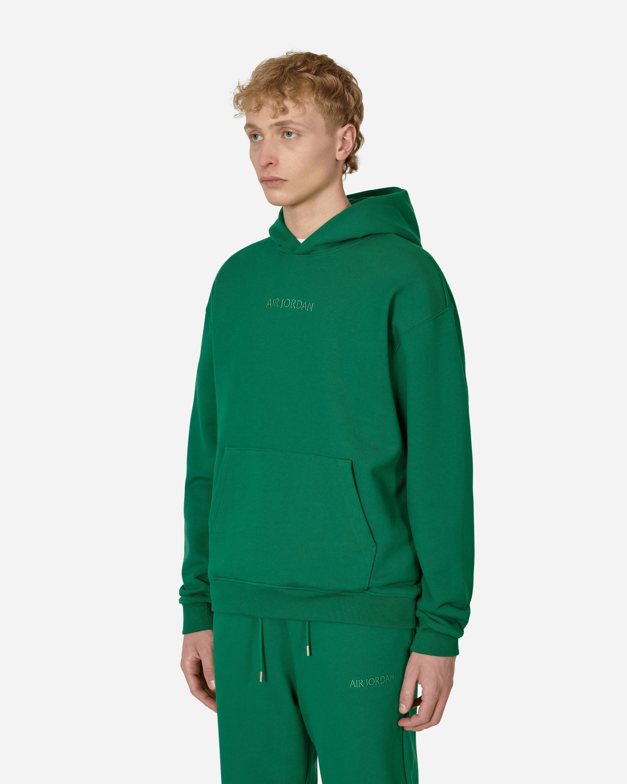 Jordan Wordmark Fleece Hooded Sweatshirt Green slamjam REVERSIBLE