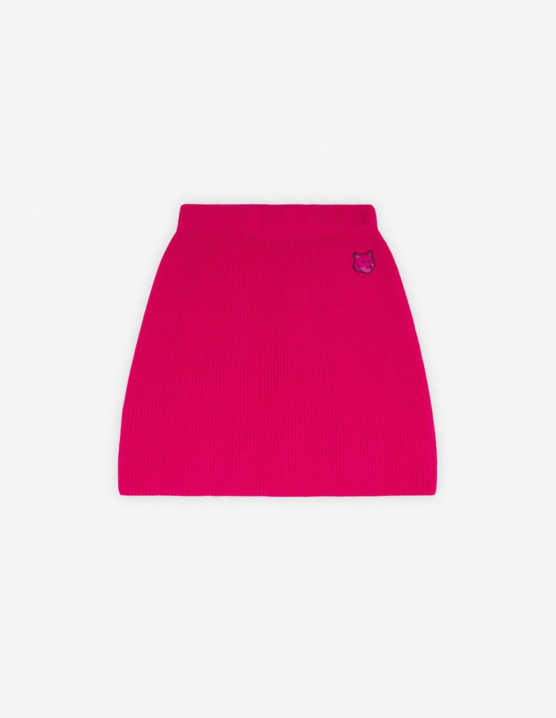 BOLD FOX HEAD PATCH SHORT RIBBED SKIRT 1