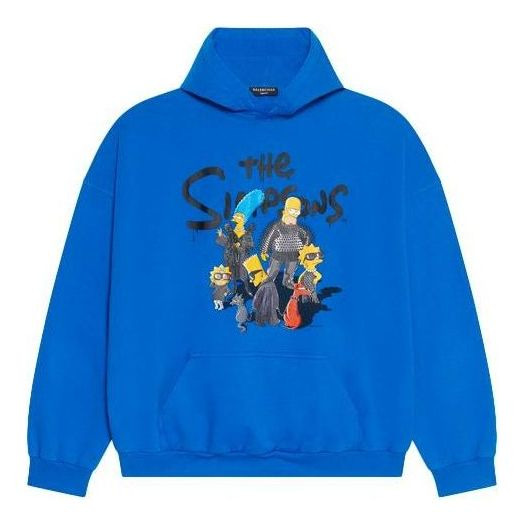 Balenciaga x THE SIMPSONS Cotton Hoodie Wide Fit 'Blue' 674986TLVG84210 - 1