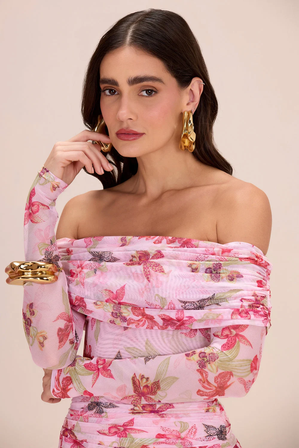ORCHID BLOOM TULLE BODYSUIT - 1