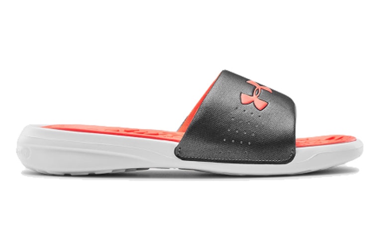 (WMNS) Under Armour Playmaker Fixed Strap Slippers Black/Orange 3000063-104 - 2