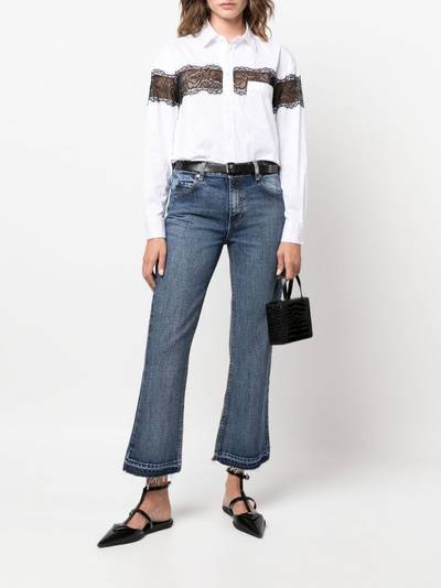 REDValentino lace-panelled long-sleeve shirt outlook