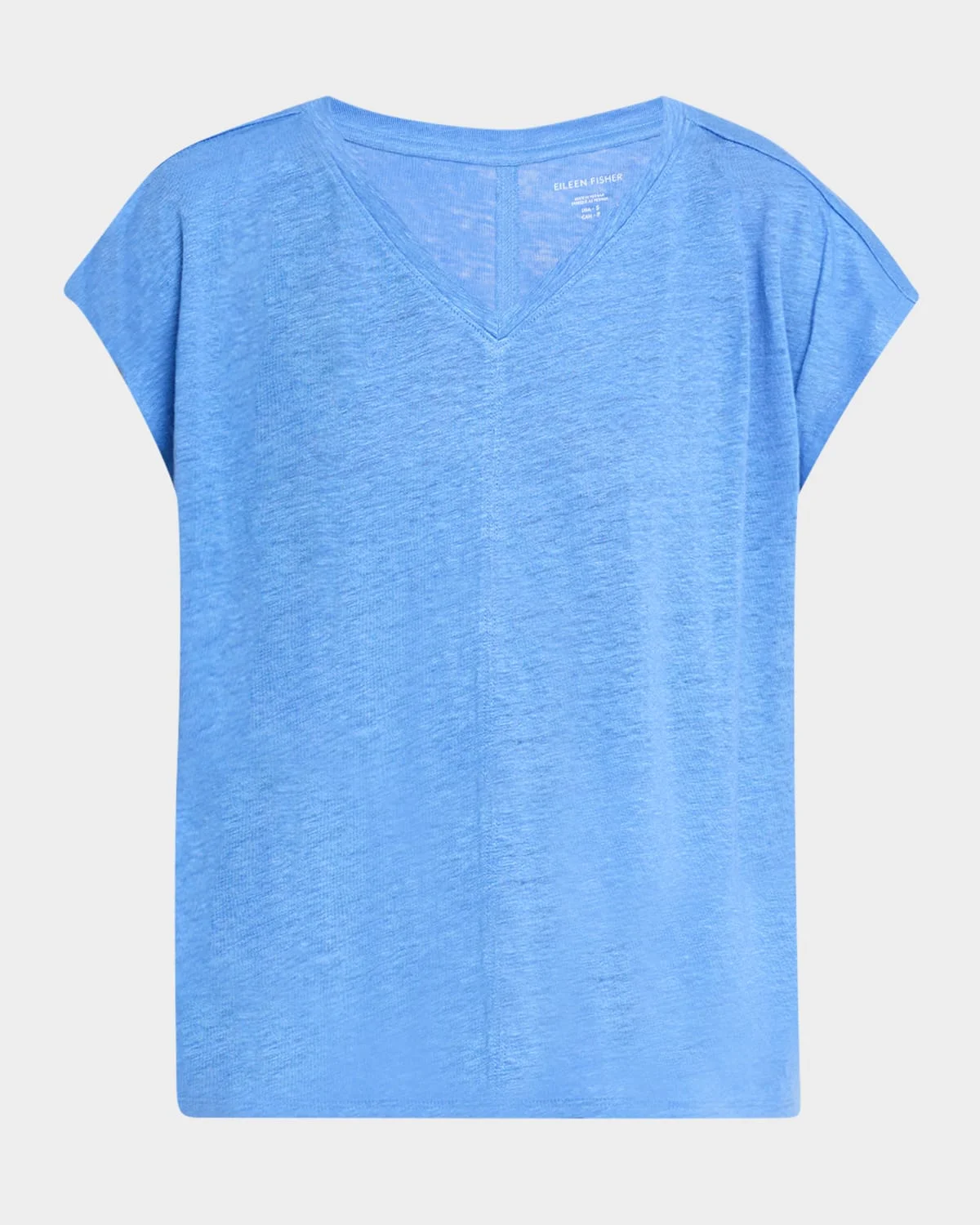 V-Neck Organic Linen Jersey Tee - 1