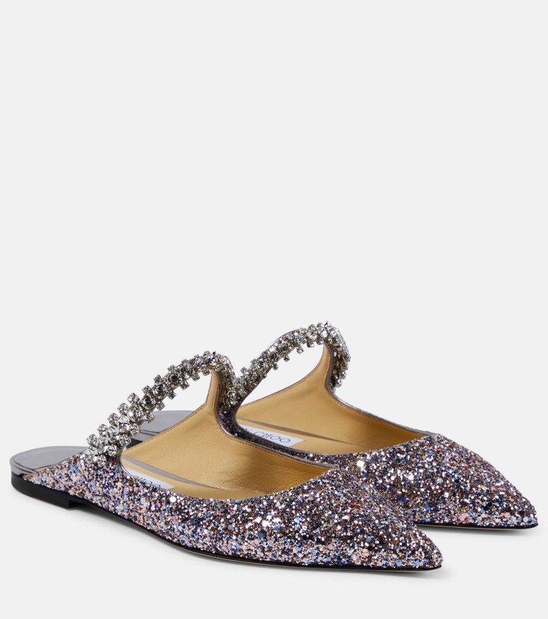 Bing embellished leather-trimmed mules 1