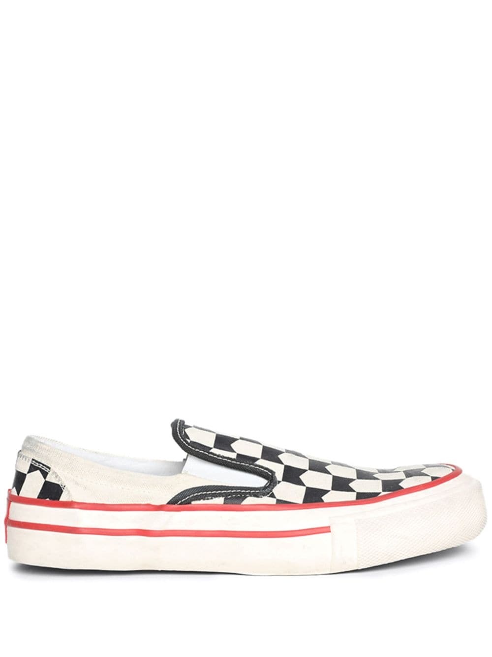 checked slip-on sneakers - 1