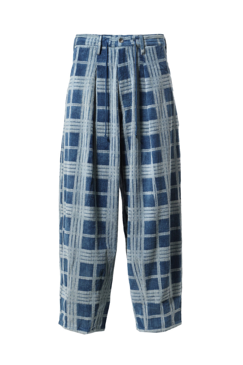 LUSH PANTS / INDIGO CHECK CORDUROY 1