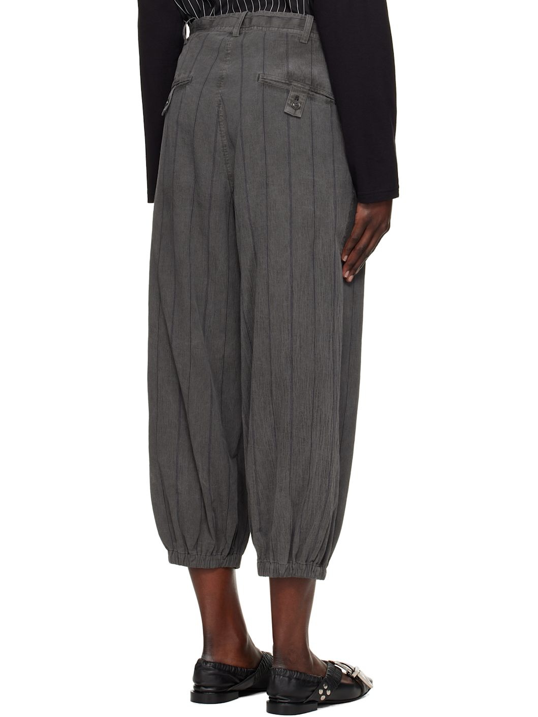 Gray Ko-Elastic Hem Trousers - 3