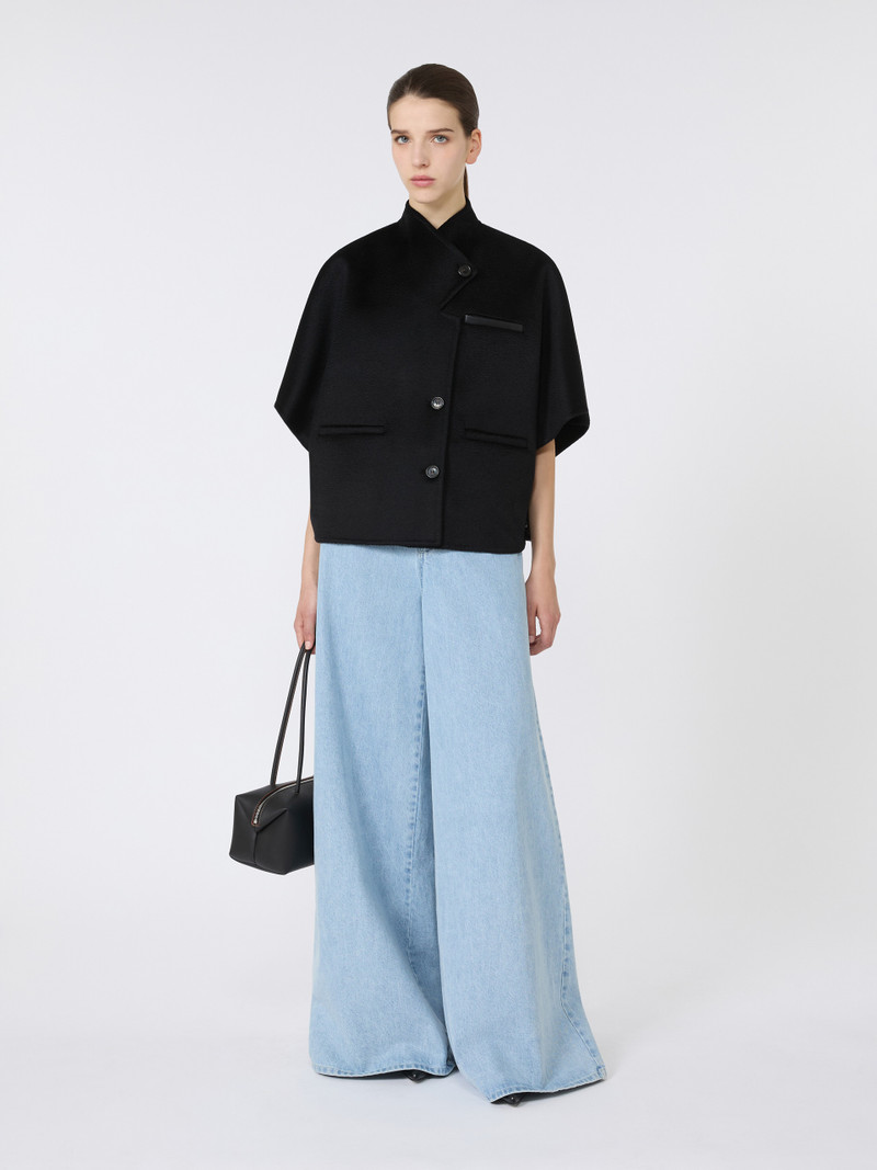 Max Mara ANDALO Long cropped cape in cashmere drap outlook