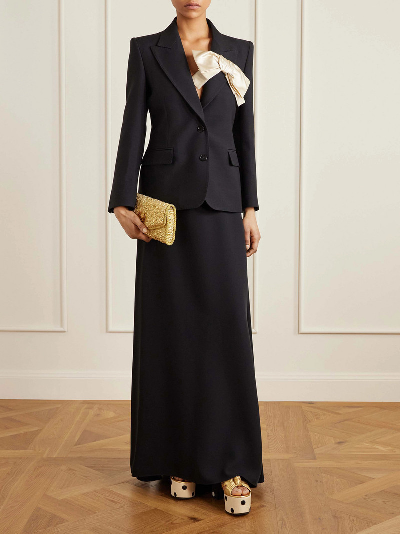 Valentino Leather-trimmed Cloqué Shoulder Bag outlook