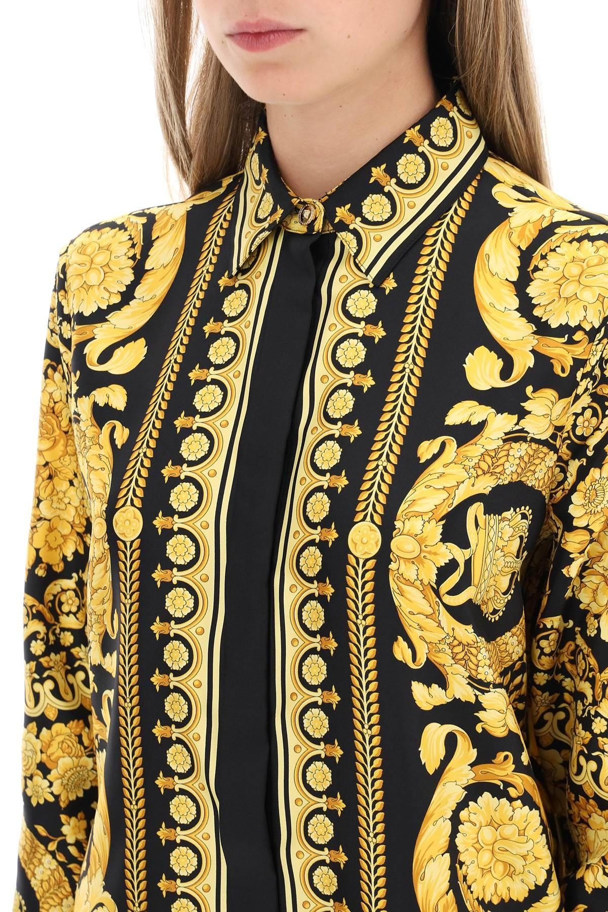 【関税＆送料込み】Versace 'Barocco' Double Layer T-Shirt Barocco Kids Silk Shirt Blue,Print | VERSACE US