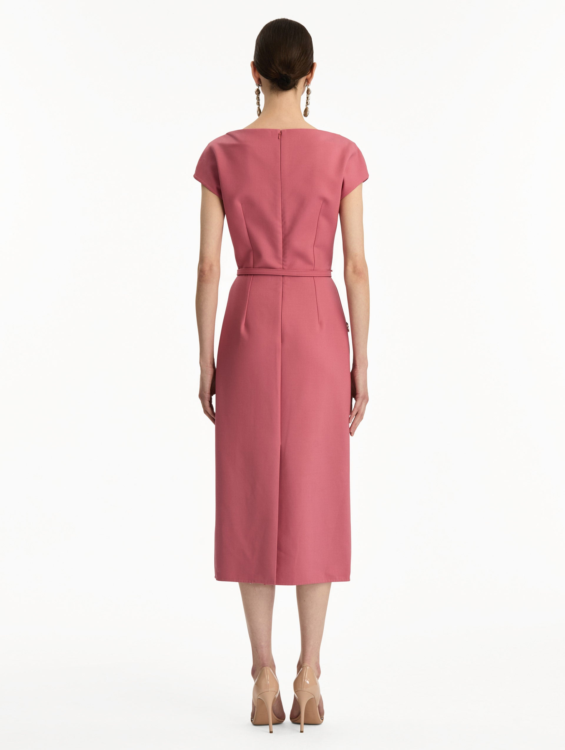 PEONY EMBROIDERED WOOL DRESS - 3