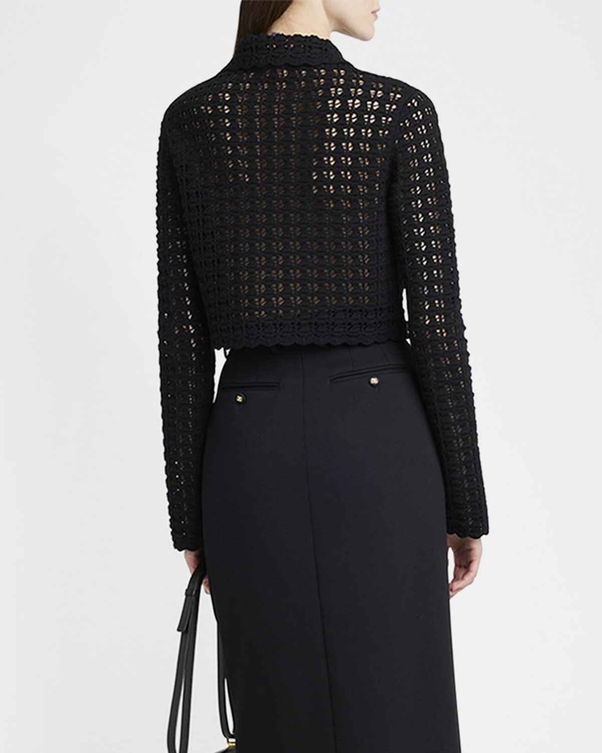Dolce & Gabbana Short double-breasted wool crochet jacket