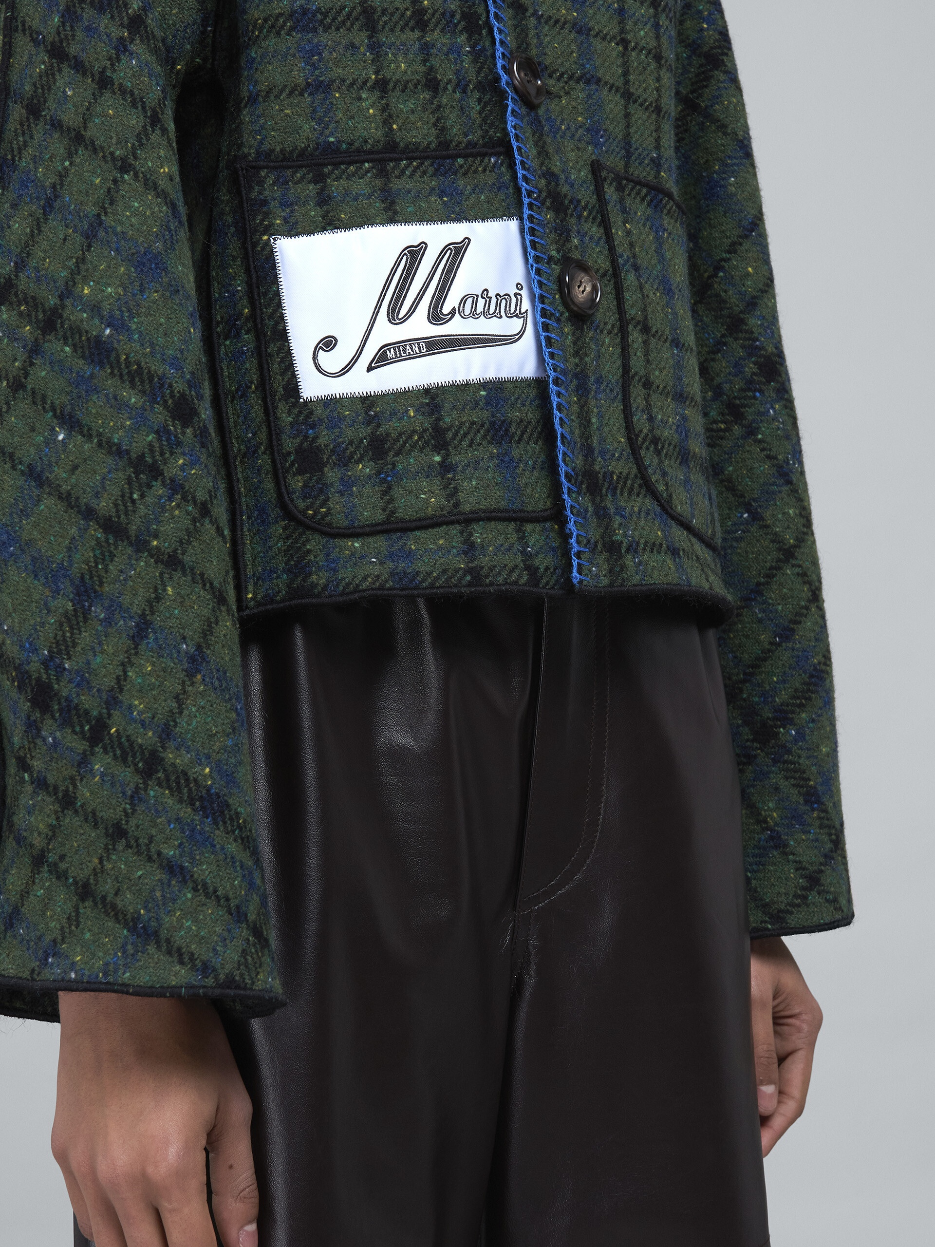 DOUBLE-FACED CHECK WOOL JACKET - 5