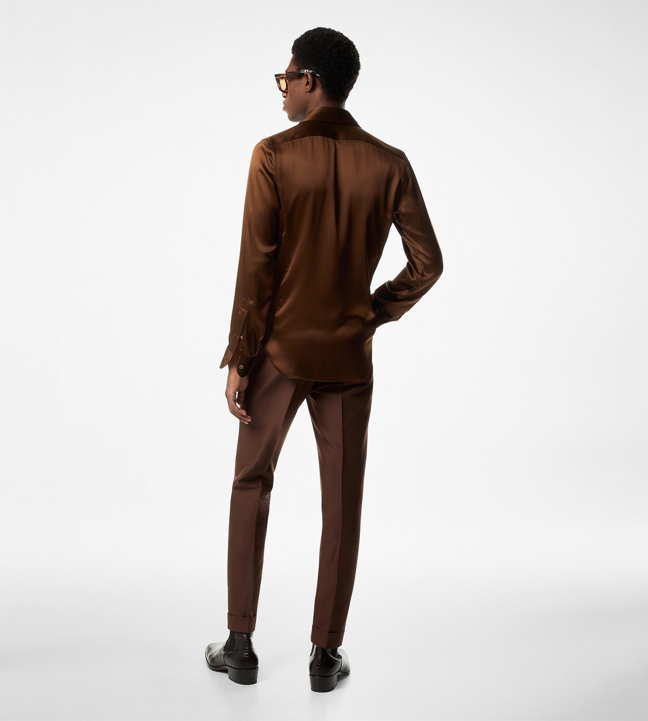 SILK CHARMEUSE SLIM FIT SHIRT - 3
