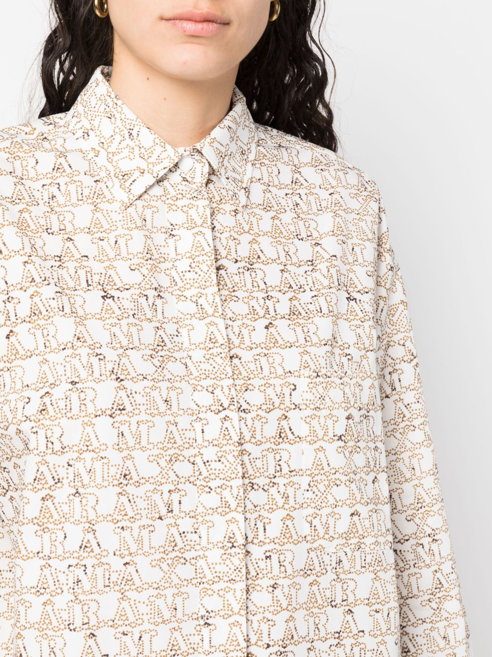 all-over logo-print shirt dress - 5
