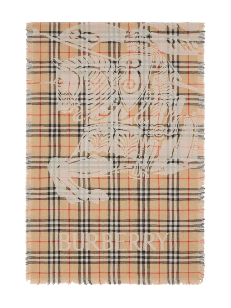 Burberry Signature knight motif scarf outlook