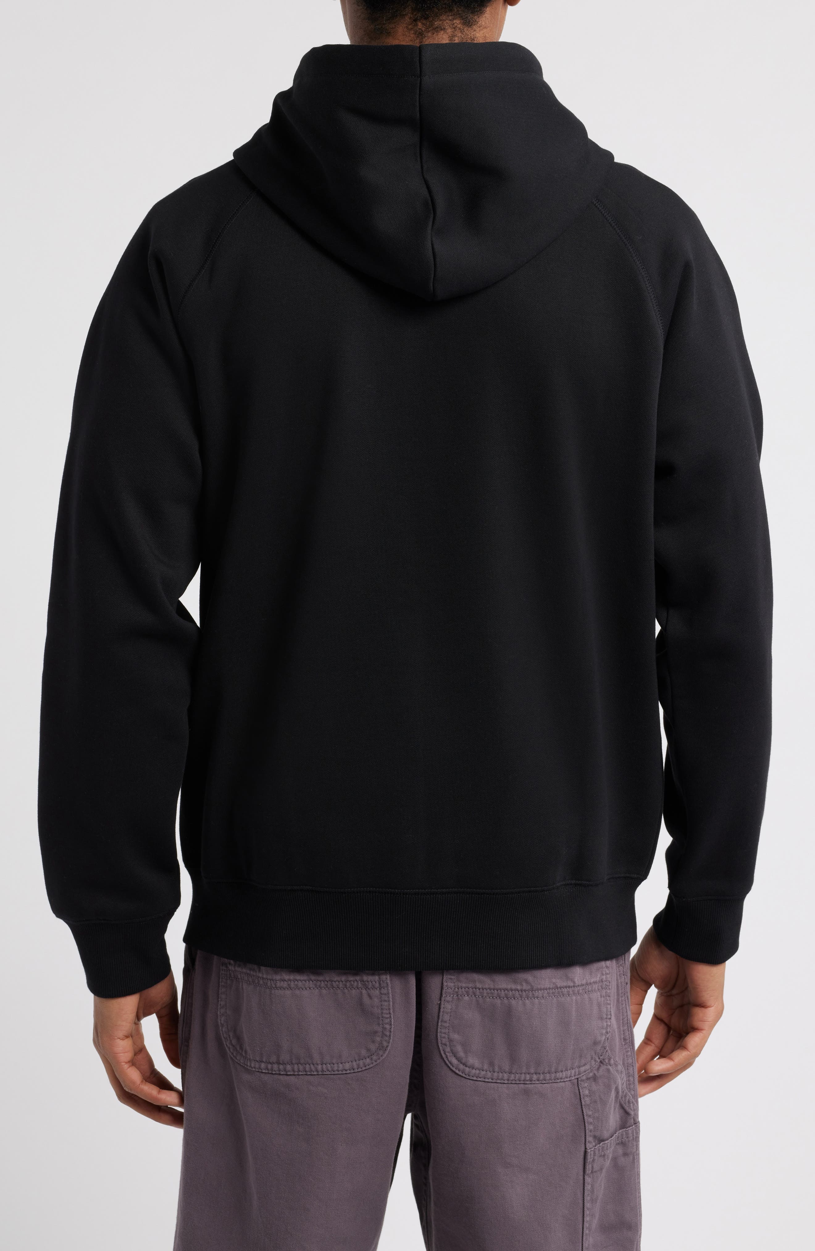 Carhartt Work In Progress Chase Cotton Blend Zip-Up Hoodie in Black /Gold at Nordstrom - 2