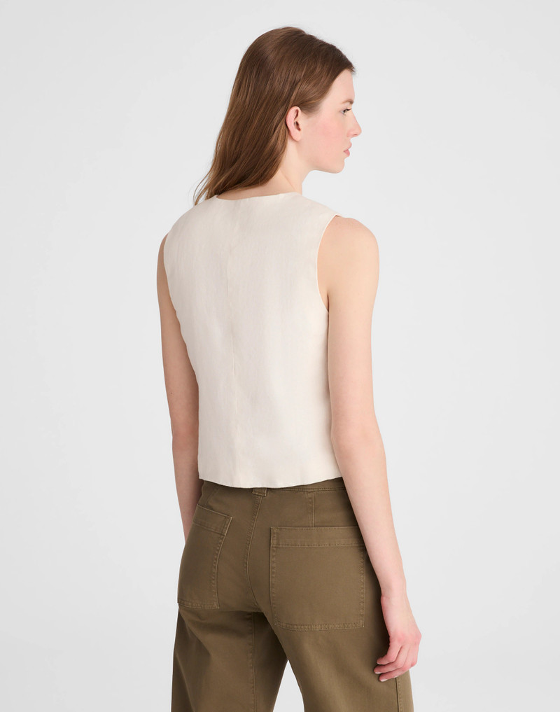 Madewell Button-Front Shell Top in 100% Linen outlook