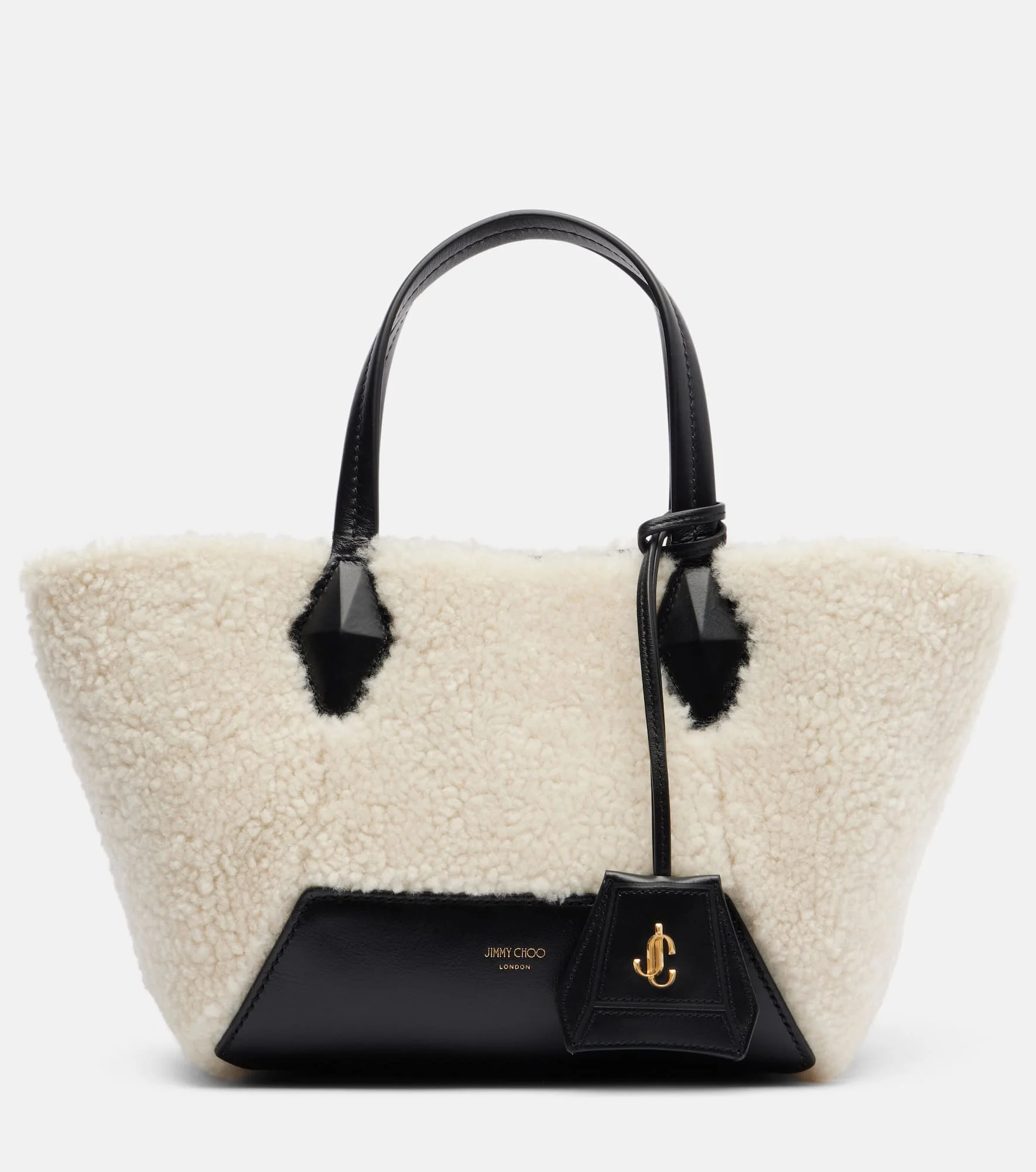 Diamond Small shearling tote bag - 1