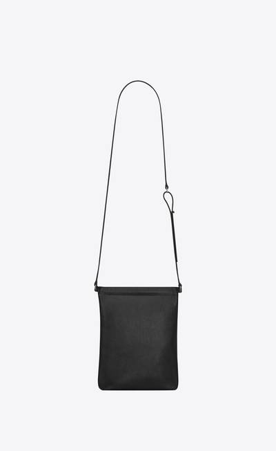 SAINT LAURENT sid flat crossbody bag in antiqued lambskin outlook