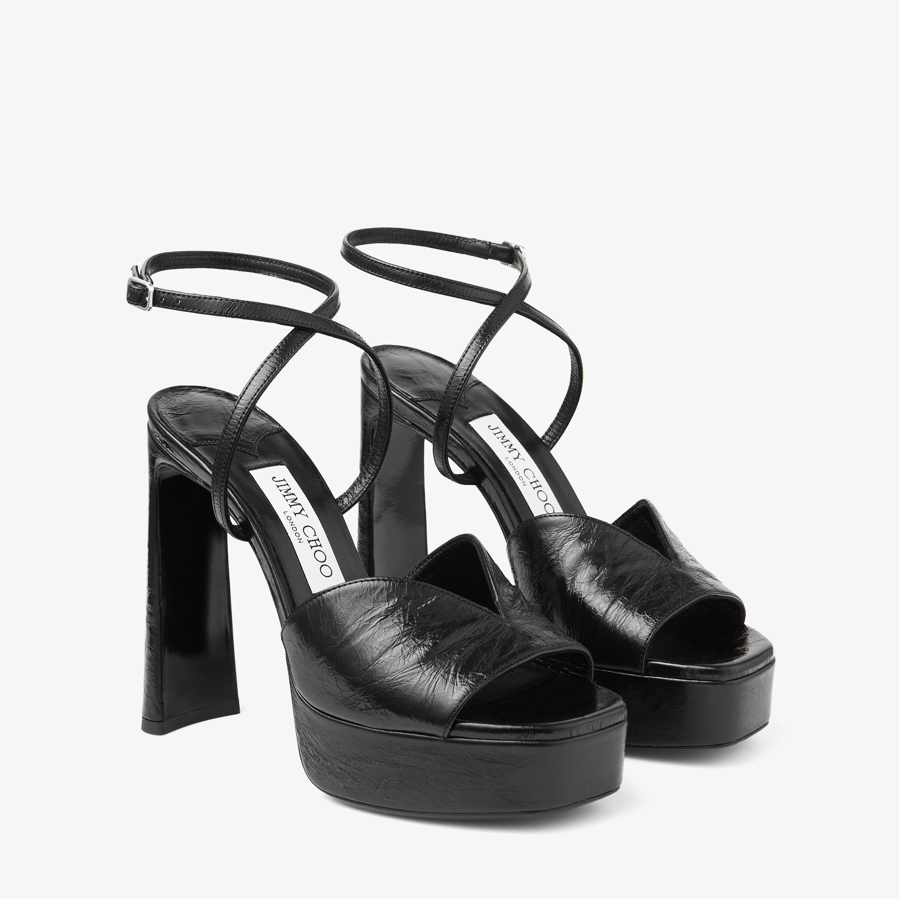 Karli Platform 125
Black Metallic Leather Platform Sandals - 3