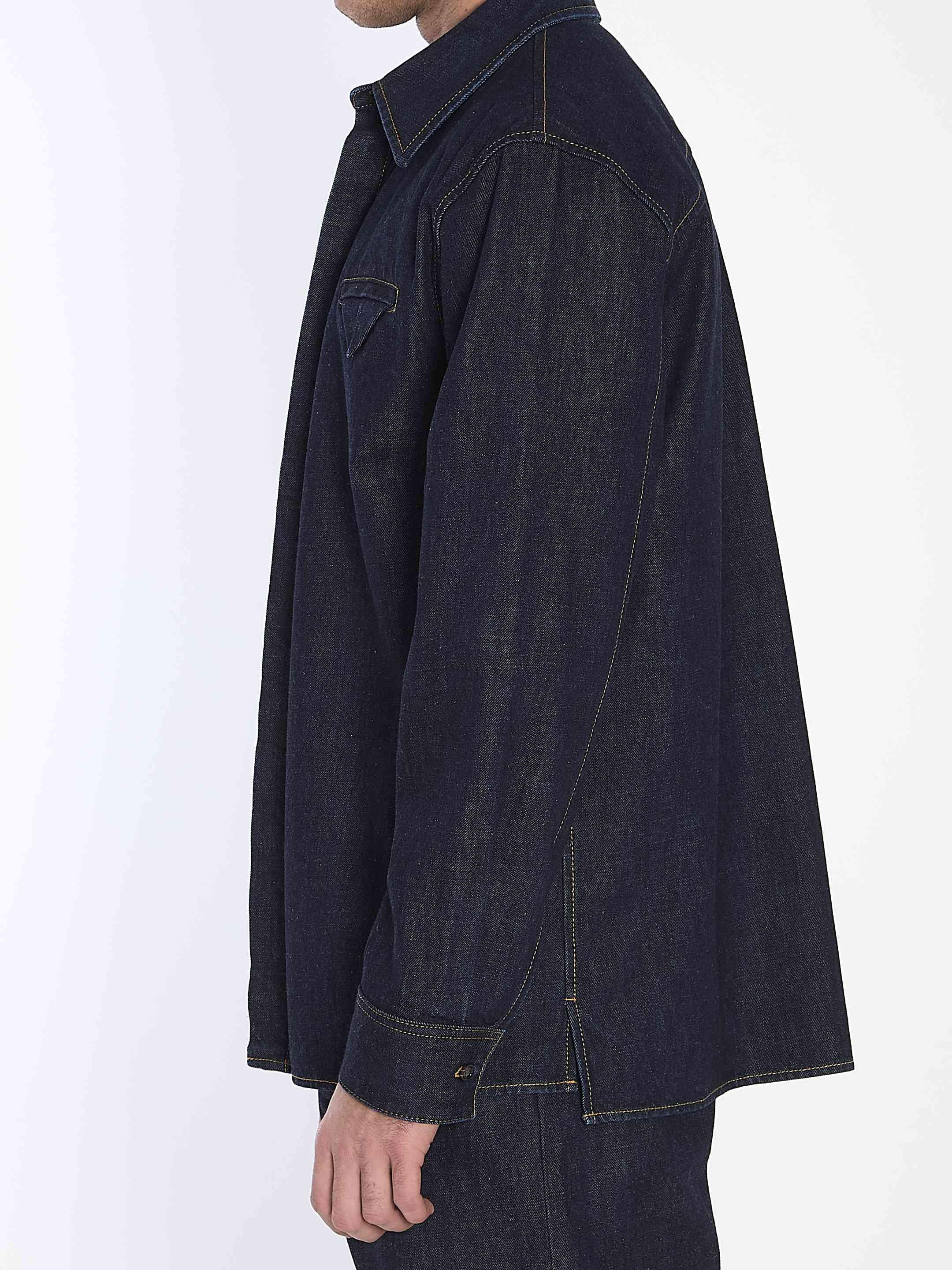 Bottega Veneta Men Indigo Denim Shirt - 3